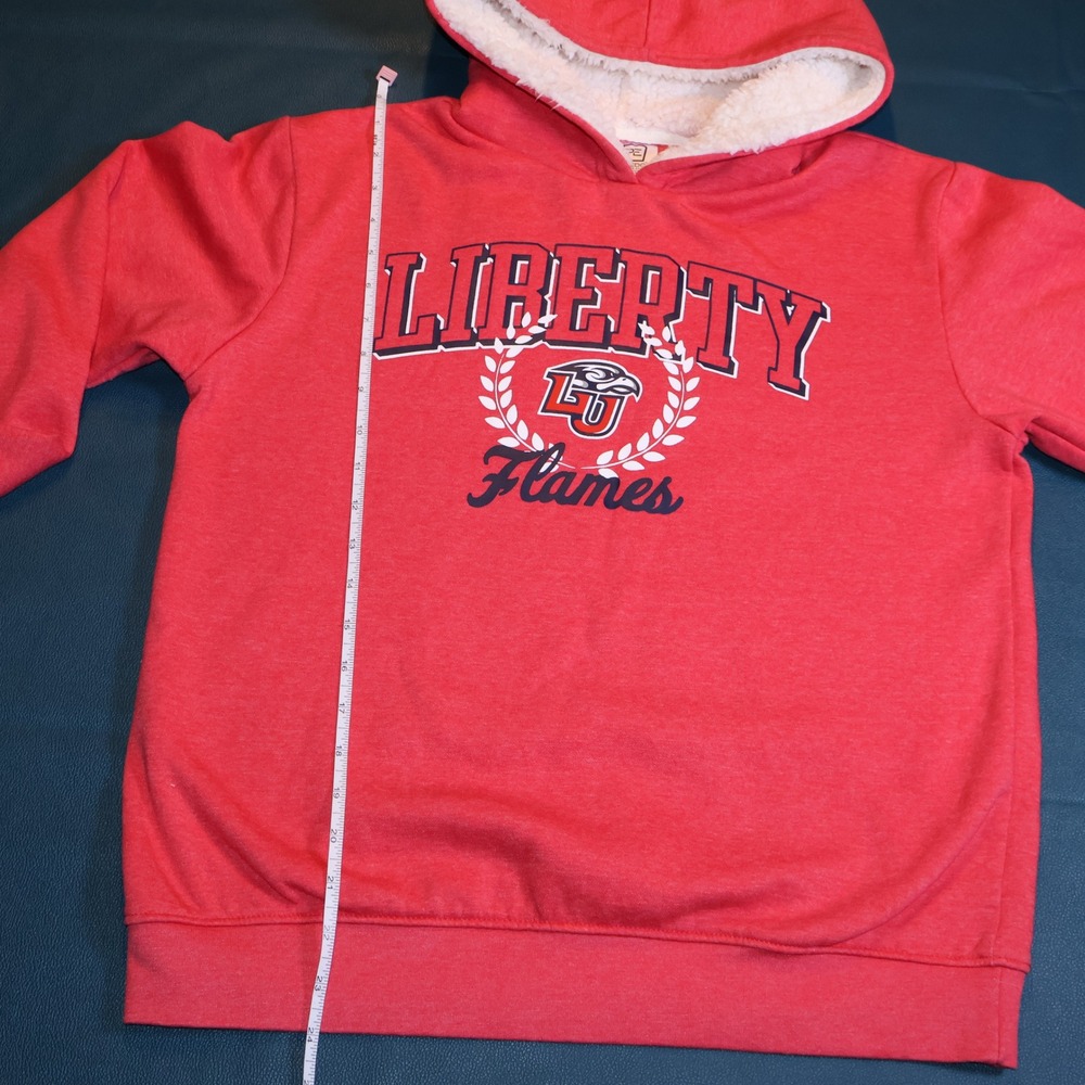 Proedge Liberty University Flames Heather Red Sherpa Lined Hoodie Womens Medium - Picture 7 of 9